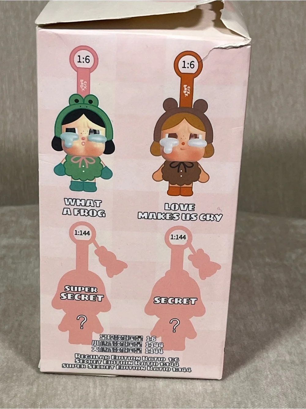 POP MART Crying Agent Pink Plush Keychain Card Holder